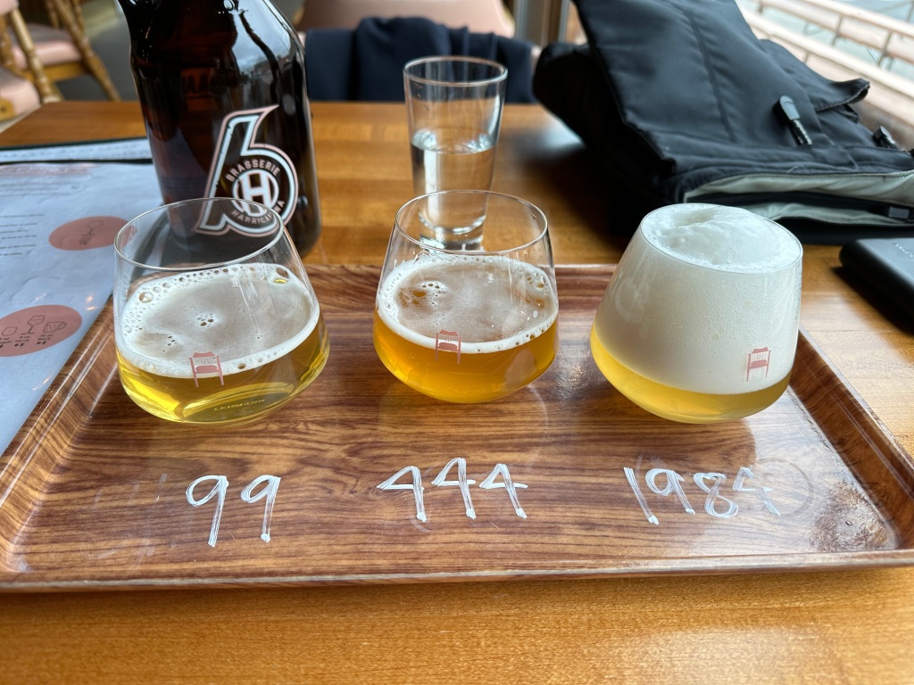 Beer tasting at Brasserie Harricana