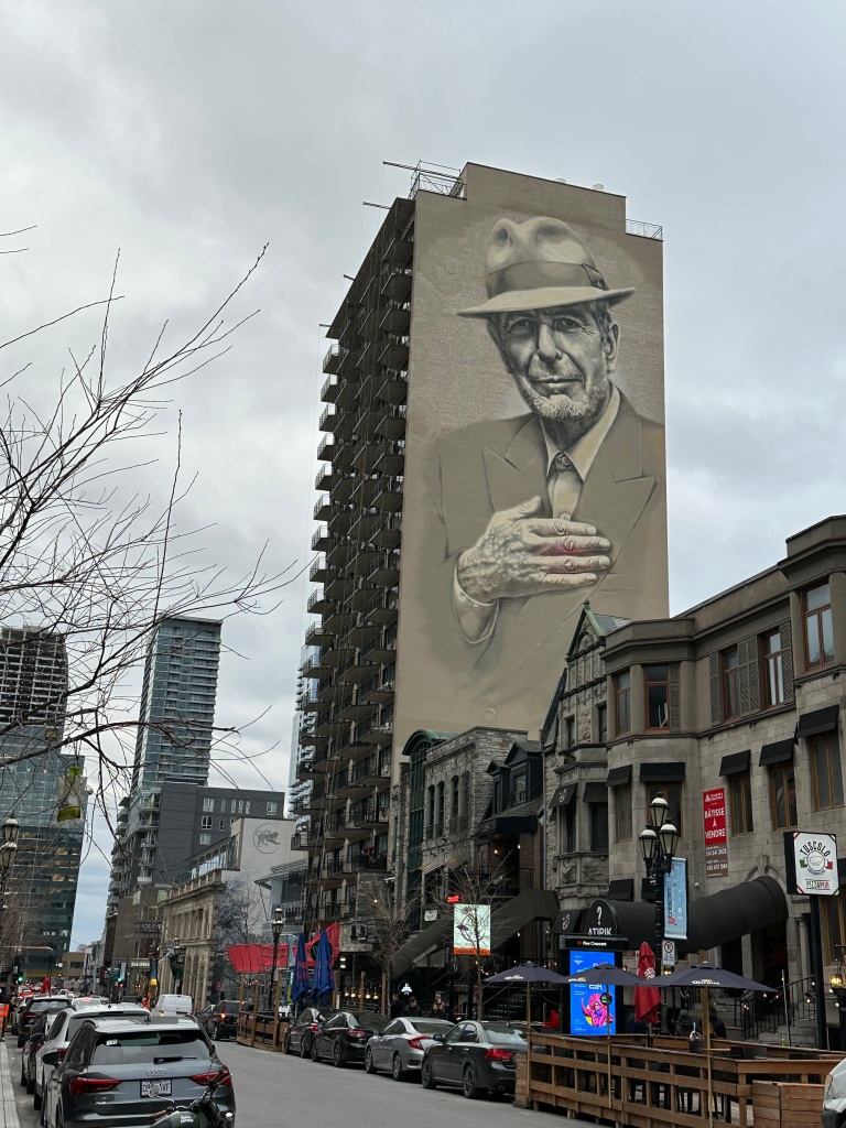 Mural of Leonard Cohen in Montreal